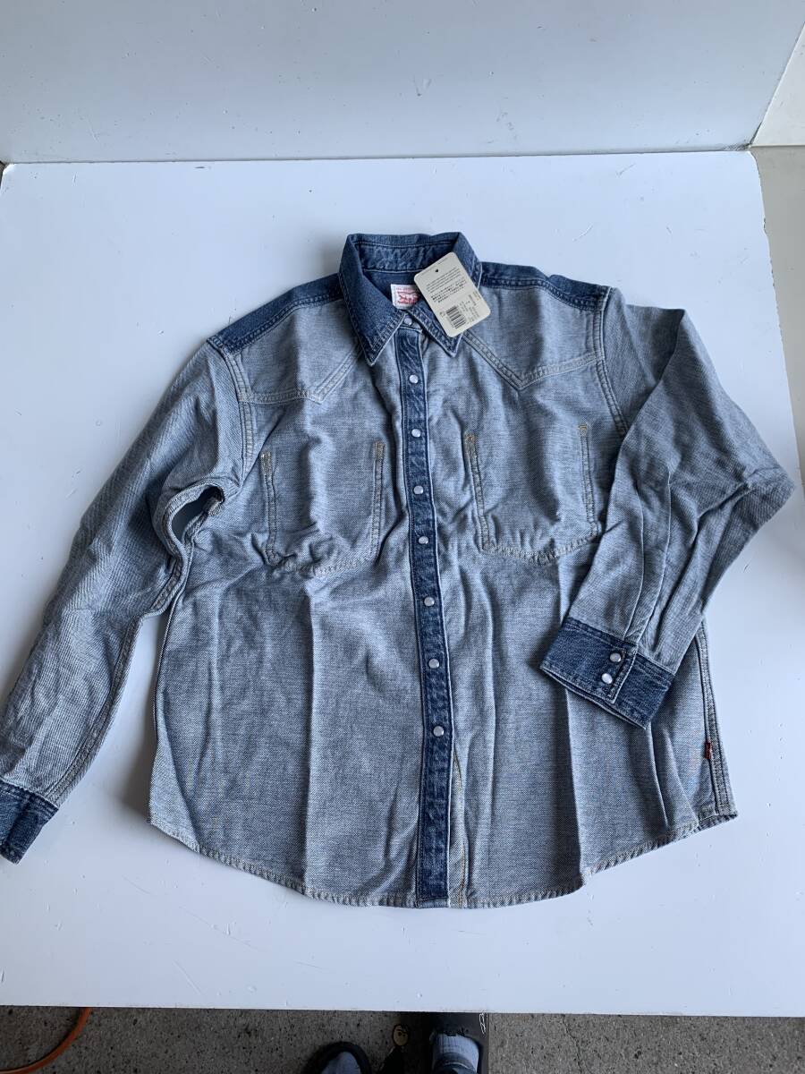 Ht341◆リーバイス Levi's◆デニム ウエスタンシャツ size S シャンブレー 切替 長袖 シャツ インディゴ メンズ ファッション 未使用拍卖