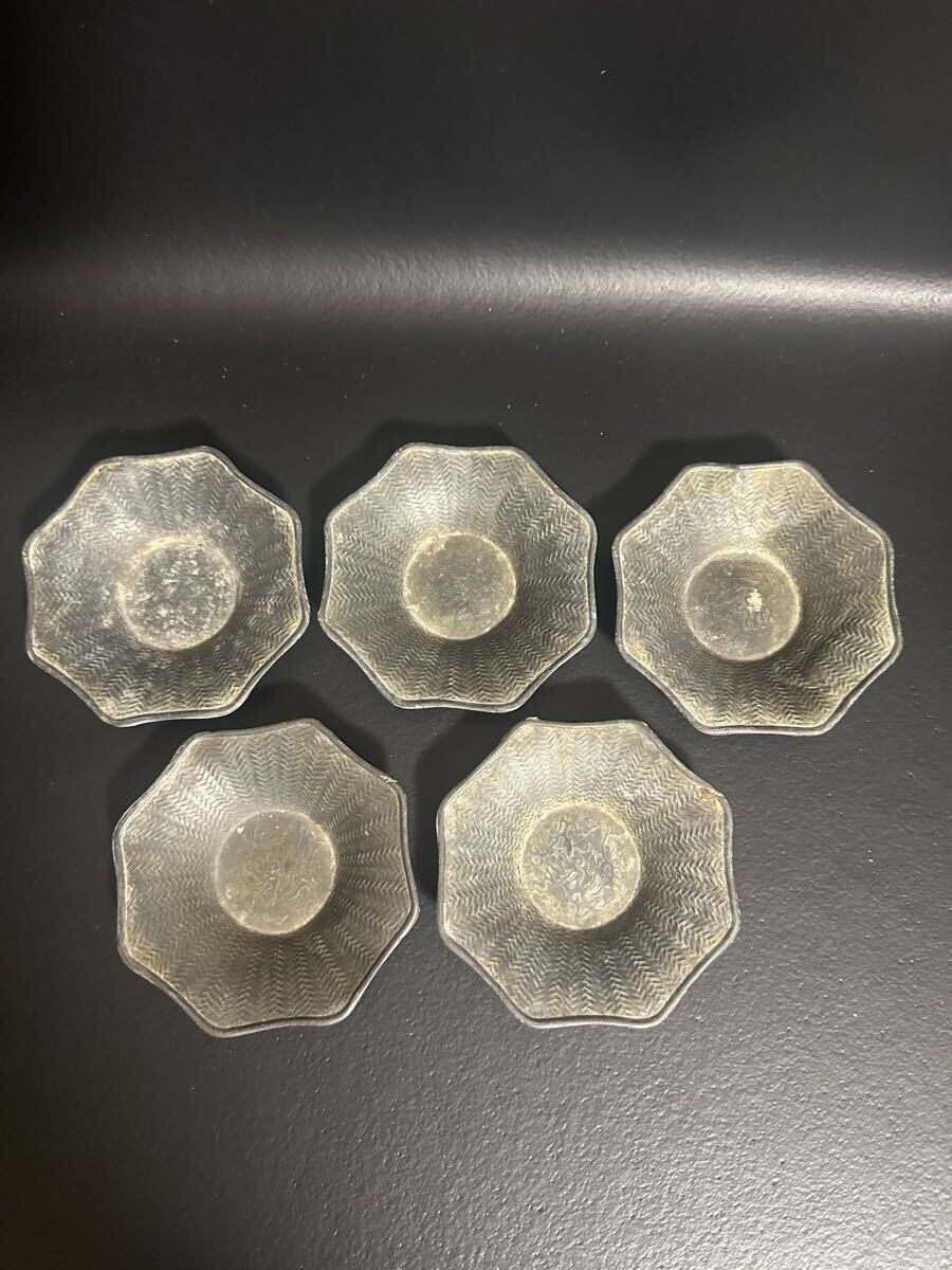 古い 茶托 古錫 煎茶道具 五客 茶道具 錫製 唐物 茶器拍卖