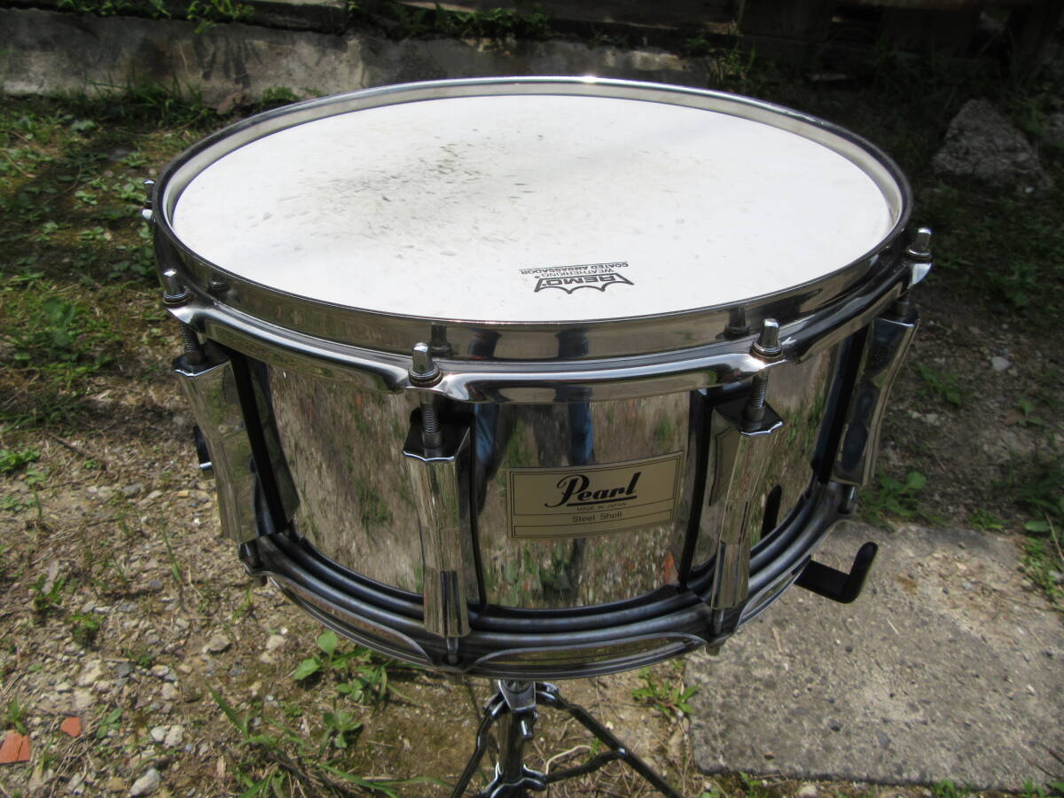 ■スネア Pearl/メタル/パール14X6.5インチ/スチールシェル<音動画あり>■拍卖