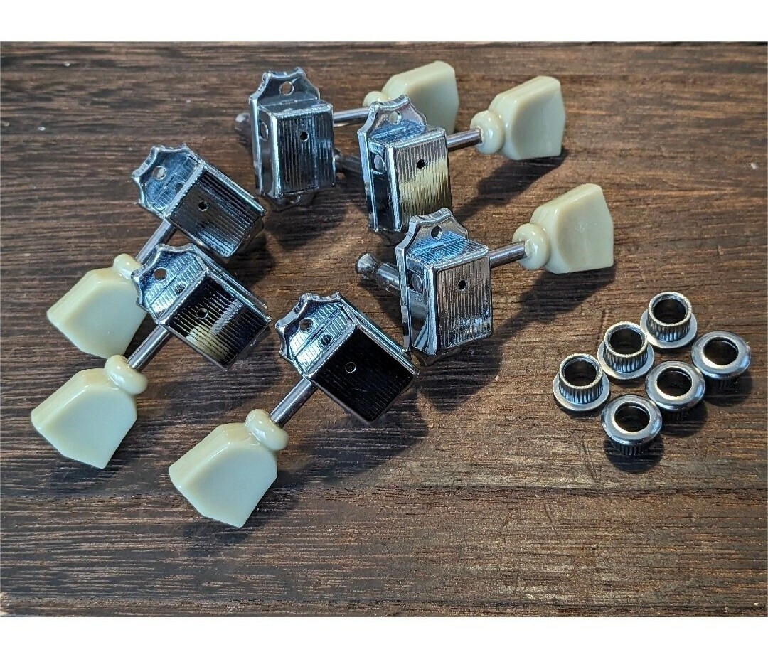 ギター用 ペグ 3:3 未使用品 クルーソンタイプ キーストンボタン キズアリ拍卖