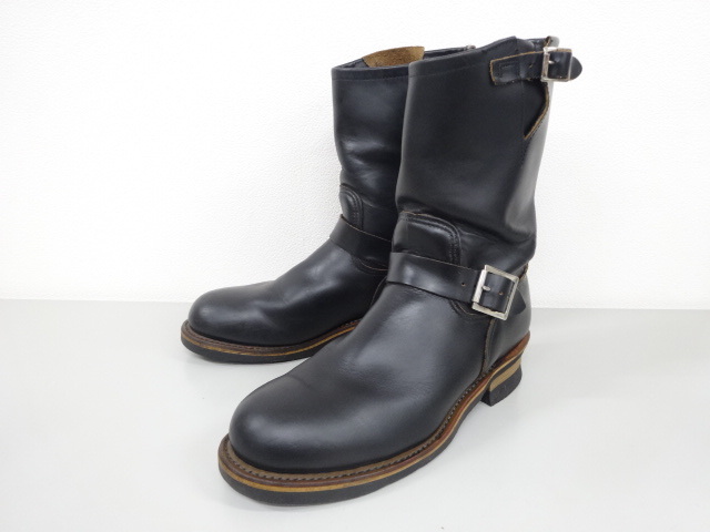 美品 97年製 PT91 RED WING レッドウィング 2268 エンジニア ブーツ 茶芯 スチールトゥ ブラッククローム 黒 US 9.5 D 27.5cm拍卖