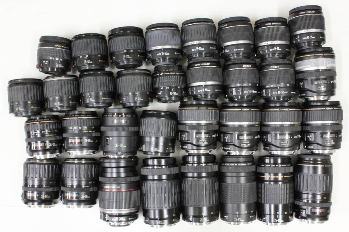 33点まとめ キヤノン(Canon) EF EF-S 28-105 35-135 75-300 100-300 USM 17-85 IS 18-55 II 18-200 他 AFズームレンズ 大量セット拍卖