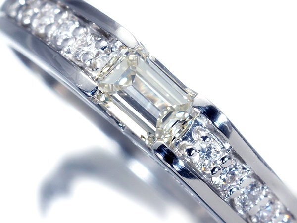 1円~【ジュエリー極】鑑付 極上の輝き 極上天然ダイヤモンド0.295ct(VS2)&脇ダイヤ0.12ct 超高級Pt900リング a3744ko【送料無料】拍卖