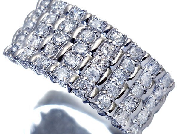 1円~【ジュエリー極】シックで豪華な輝き!良質天然ダイヤモンド1.00ct 高級Pt900リング w6587kg【送料無料】拍卖