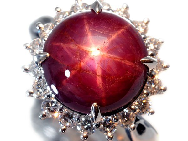1円~【ジュエリー極】極上スター!極上天然非加熱パープルスターサファイア7.81ct&ダイヤ0.65ct 高級Pt900リング a3827gvlm【送料無料】拍卖