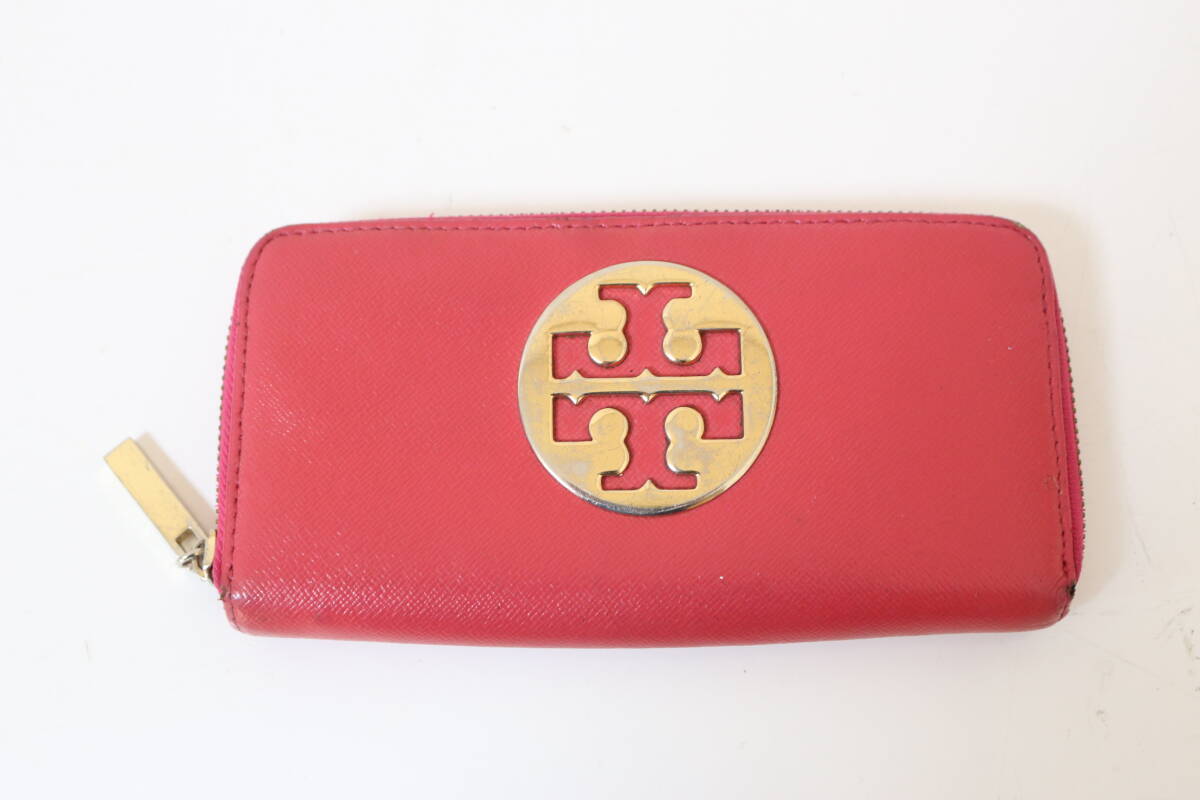TORY BURCH トリーバーチ ラウンドファスナー 長財布 ピンク ブランド 財布 レディース 女性用 激安1円スタート拍卖