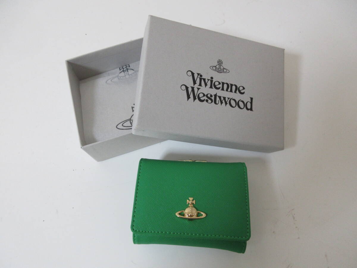 ヴィヴィアン ウエストウッド 3つ折り財布 Vivienne Westwood ミニウォレット 財布 未使用 美品 グリーン 激安1円スタート拍卖