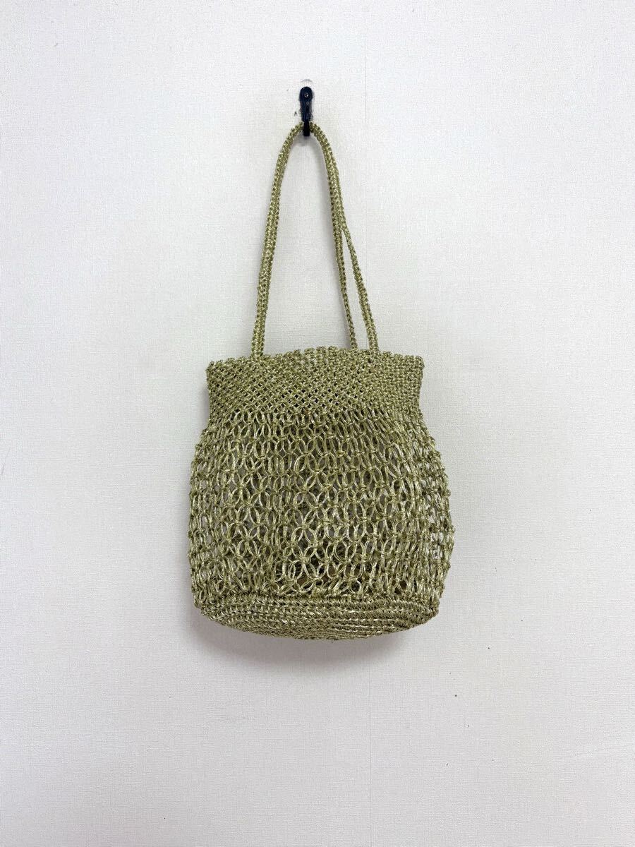 ジャーナルスタンダード購入 The Bagmati バグマティ メッシュ バッグ マクラメ ショルダーバッグ ゴールド拍卖