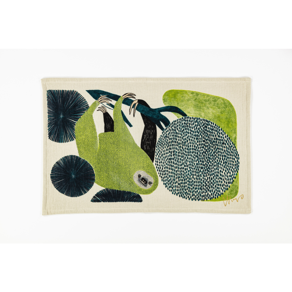 ☆ ナマケモノ/ナマケルというお仕事 ☆ moritaMiW TEATOWEL ティータオル キッチンタオル プレースマット フェイスタオル 大きめ拍卖