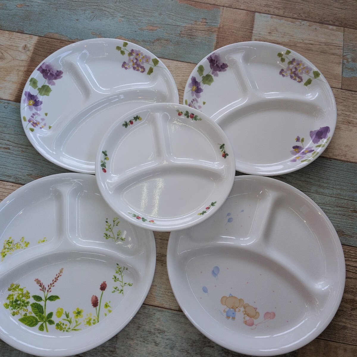 N CORELLE ランチプレート ワンプレート いちご柄 プロヴァンスガーデン バイオレットミスト 長期保管 現状品 拍卖