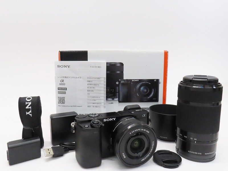 ●○【良品・総シャッター数800回以下】SONY α6000 ILCE-6000Y ダブルズームレンズキット ミラーレス 一眼カメラ ソニー●034722010m○●拍卖