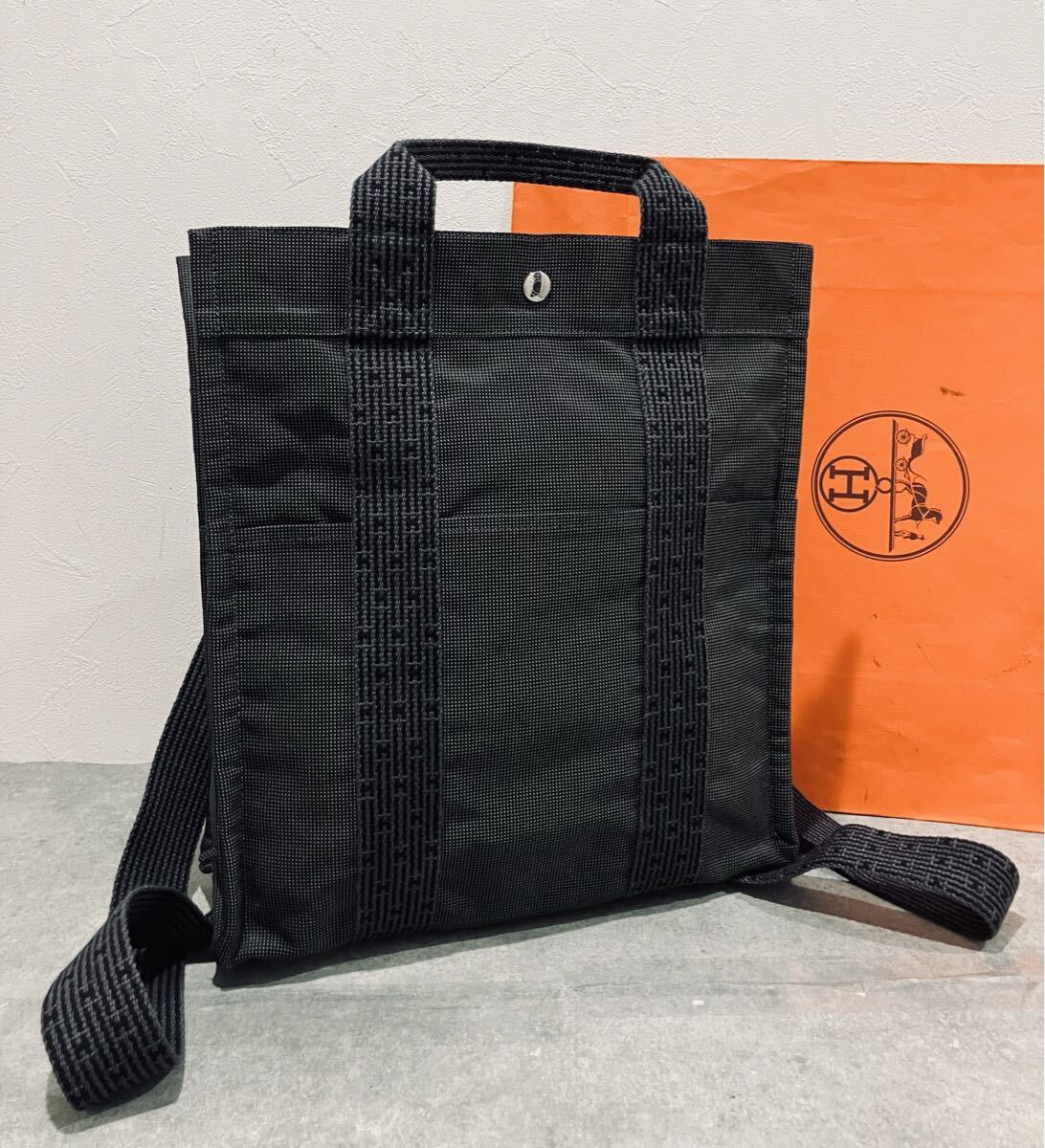 HERMES ● 新品同様 エルメス エールライン グレー リュック バック MM リュックサック バッグ ハンドバッグ拍卖