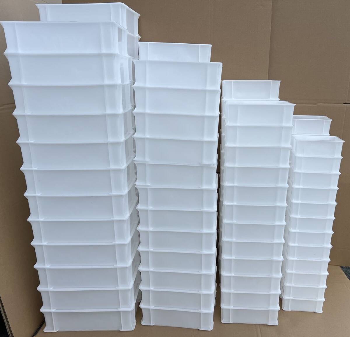 訳あり新品 プラスチックボックス コンテナ4種類×各25個=100個まめて パーツボックス ツールケース 大量セット BOX パーツケース拍卖