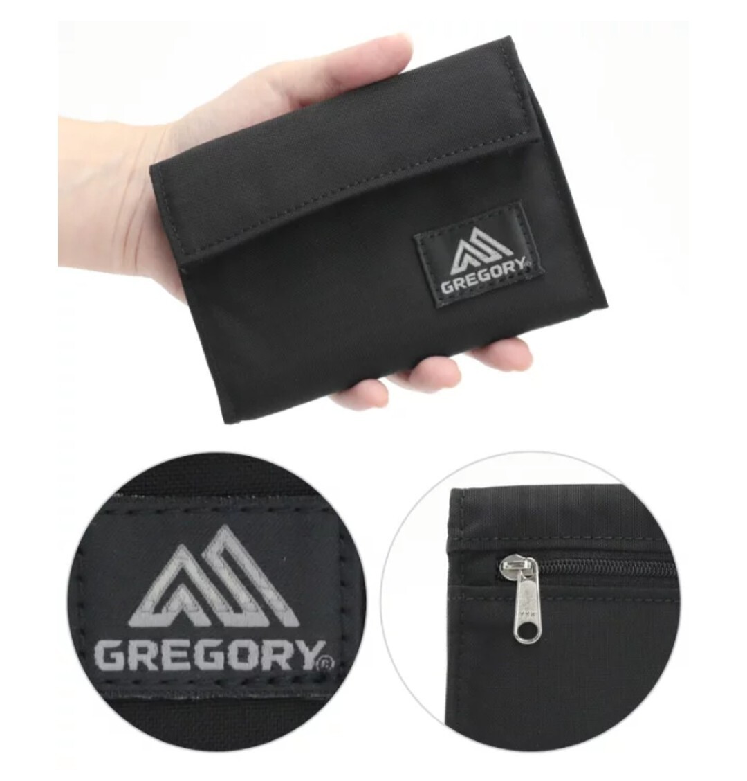 ○。【GREGORYグレゴリー】CLASSIC WALLETクラシックウオレット三つ折り財布ベルクロ開閉式ブラックコンパクト人気正規品ユニセックス○拍卖