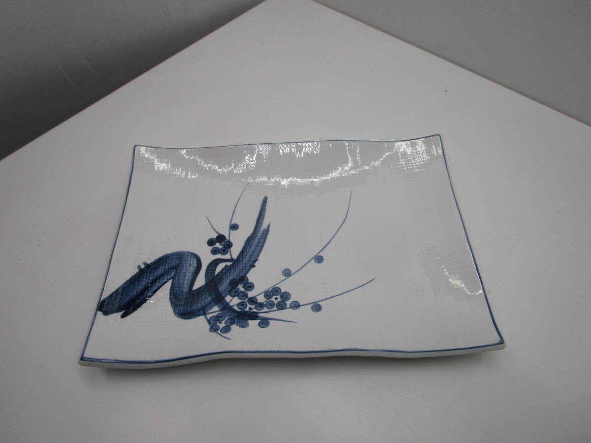P399★大皿 角皿 皿 料亭 和食 飾皿 インテリア★中古品拍卖