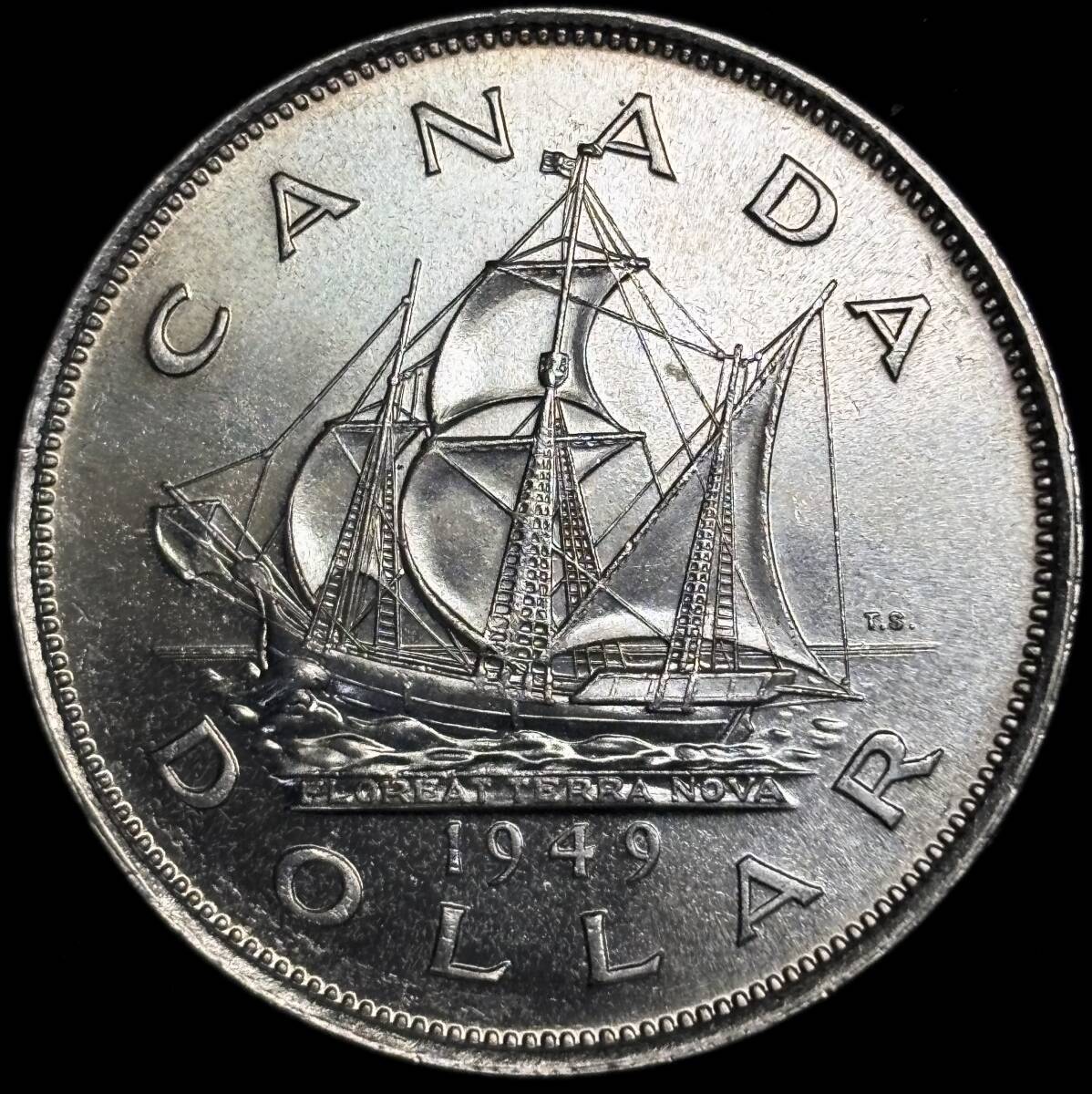 【英領カナダ大型銀貨】(1949年銘 23.3g 直径36mm)拍卖