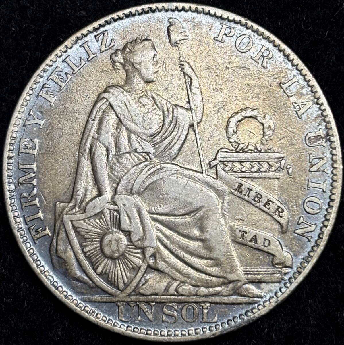 【ペルー大型銀貨】(1930年銘 25.5g 直径37mm)拍卖