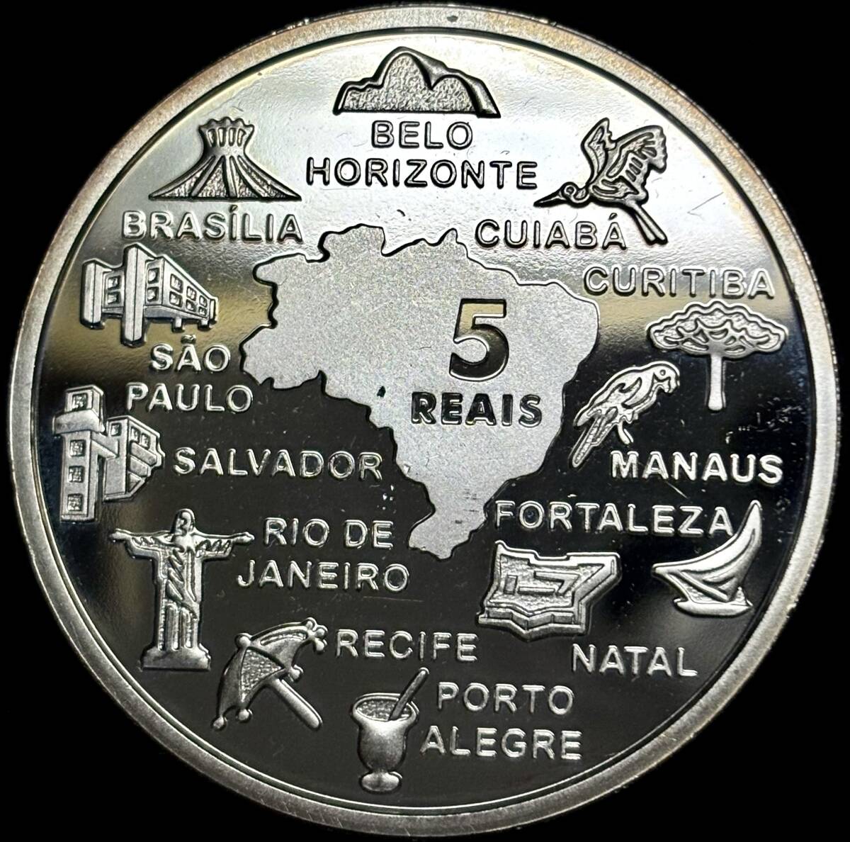 【ブラジル大型銀貨】(2014年銘 27.4g 直径40mm プルーフ)拍卖
