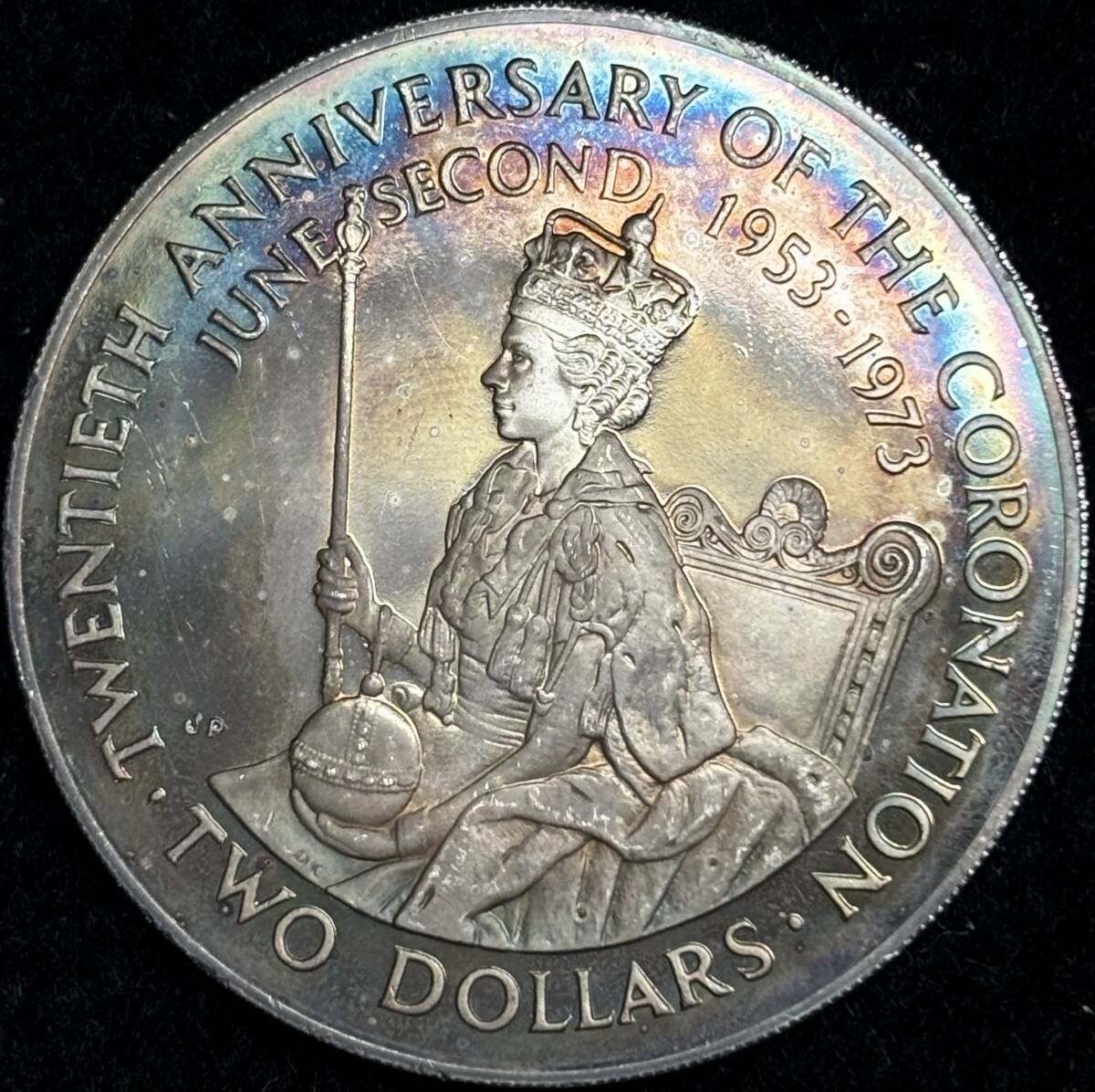 【英領クック諸島大型銀貨】(1973年銘 26.0g 直径38.5mm プルーフ)拍卖