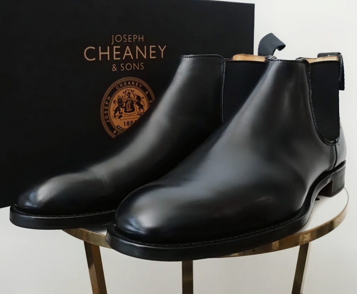 【極美品/送料無料】英国製 CHEANEY/チーニー ALTHORP 125Last サイドゴアブーツ 7F 25.5cm相応 ブラック 黒/tricker's クロケット拍卖