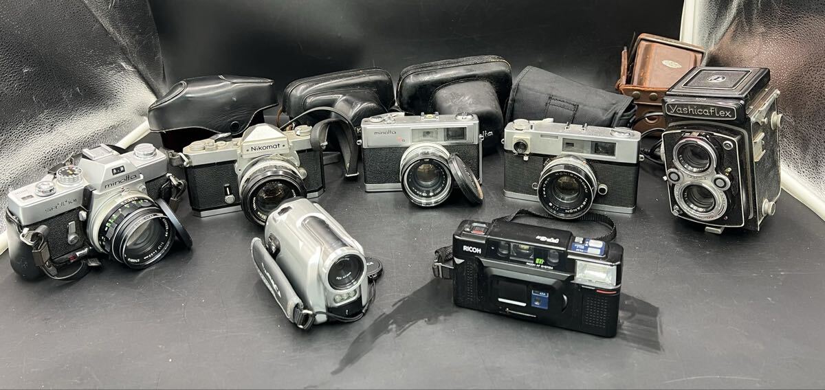 1円スタート KONICA minolta yashica 等 フィルム一眼レフ 二眼レフカメラ ビデオカメラ 7点 まとめ 現状品 一部名前シールあり AF0605チ拍卖