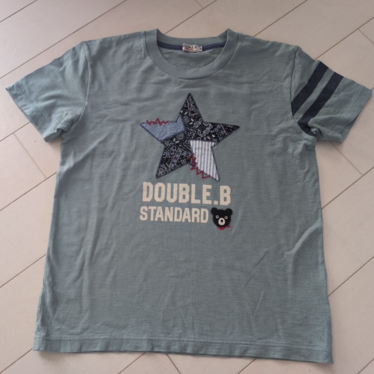 150 ミキハウス ダブルB ペイズリー柄星 半袖Tシャツ ダブルビー拍卖