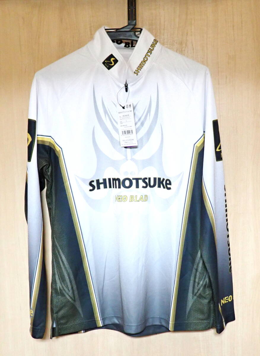 Shimotsuke 下野 シモツケ NEB ネオブラッドシャツ SMS-460WB ホワイト×ブラック Lサイズ アユ釣り あゆ 鮎 速乾エアロクールUV生地中古品拍卖