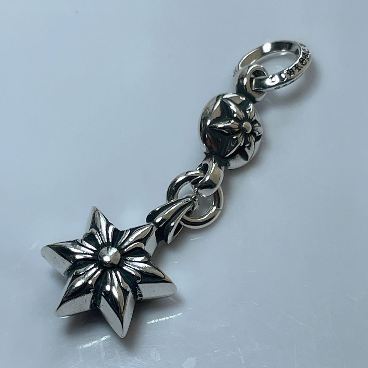 Chrome Hearts クロムハーツ ペンダント スターチャーム 六芒星 1ボール シルバー silver925 刻印入り拍卖