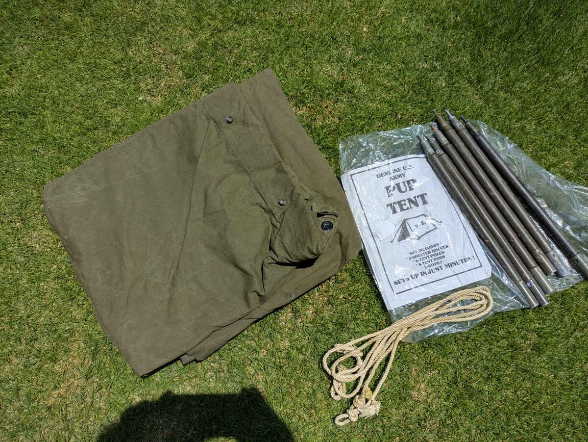 実物 US パップテント フルセット 米軍放出品 軍幕 シェルター ソロキャンプ ブッシュクラフト ミリタリー US パップテント 米軍 テント拍卖