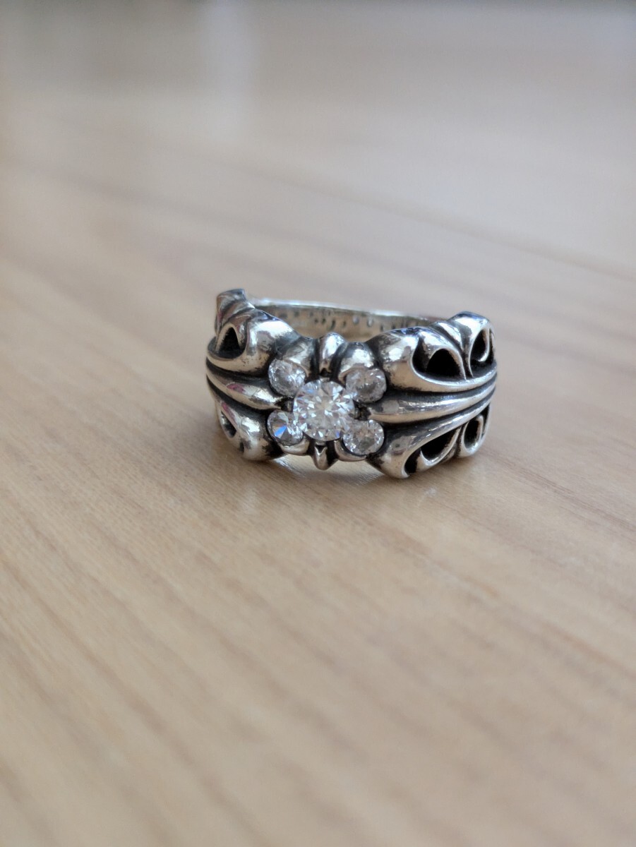 1円スタート! CHROME HEARTS K&T Ring クロムハーツ K&Tリング 14号 指輪 リング シルバー アクセサリー KT ダイヤモンド ダイヤ パヴェ拍卖