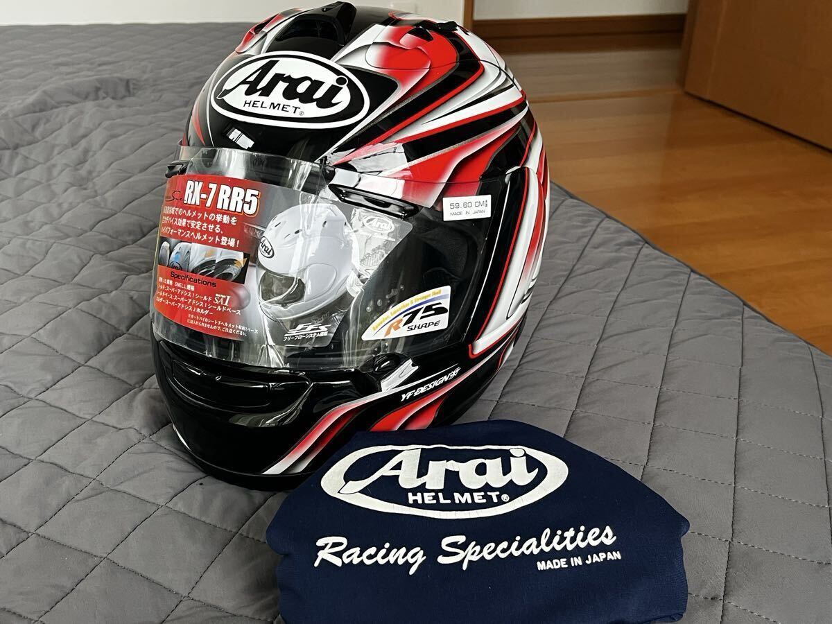 送料無料! 希少カラー Arai アライ RX-7 RR5 AOYAMA GP RED アオヤマ 青山 Lサイズ 未使用シールド付き! RRⅤ 青山博一 MotoGP 拍卖