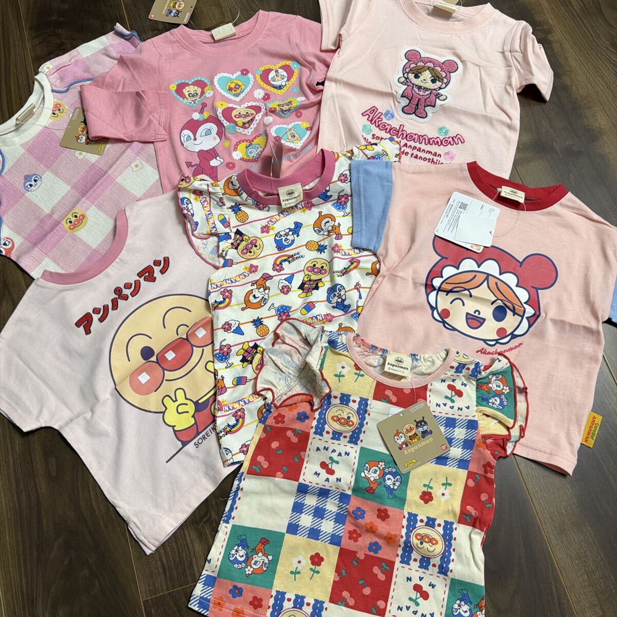 アンパンマン 女の子 半袖 長袖 新品タグ付き チュニック 90㌢ 7枚セット拍卖