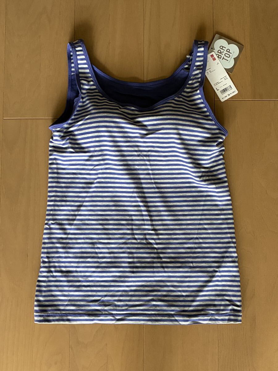 新品 未使用 ユニクロ UNIQLO ブラトップ ブラタンクトップ ボーダー L拍卖