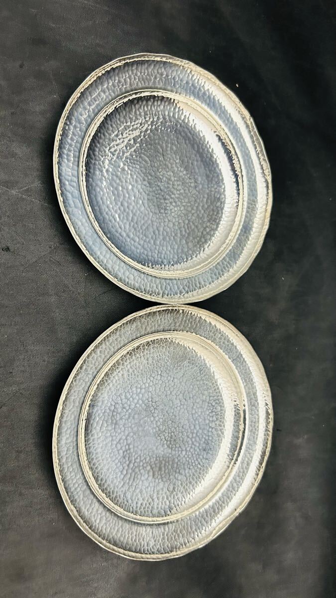 純銀 52g/56g プレート皿 2枚 銀製品 拍卖