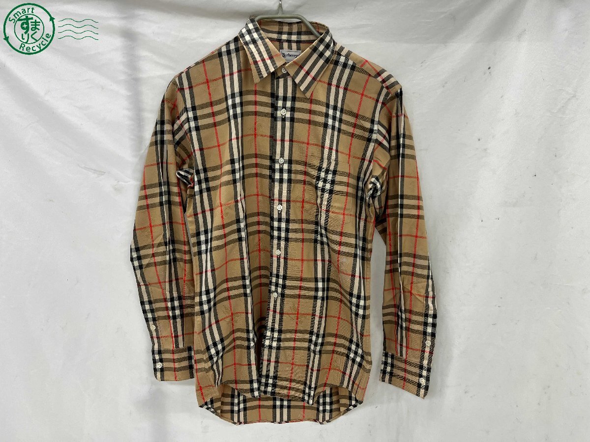 CF0801650 ▲ BURBERRYS バーバリーズ シャツ サイズ M ノバチェック柄 ベージュ系 ファッション カジュアル 中古品 used品 現状品 ⑯拍卖