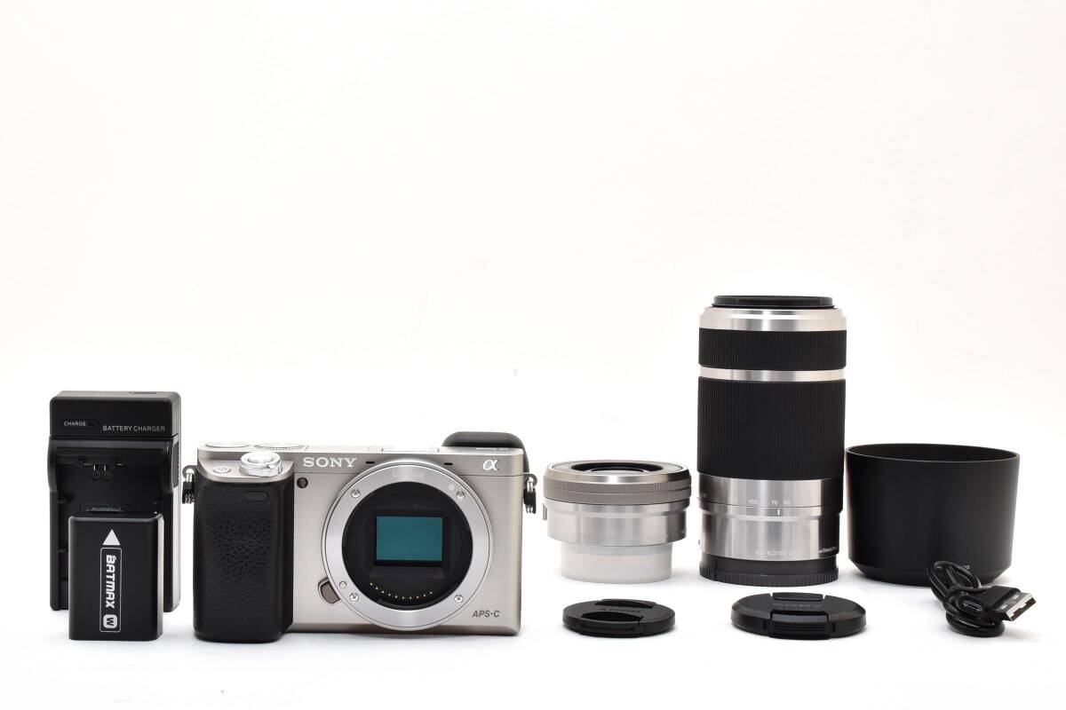 【ショット数3910枚の美品】ソニー SONY α6000 + 16-50mm / 55-210mm ダブルズームレンズキット #D2204F30025GEEB拍卖