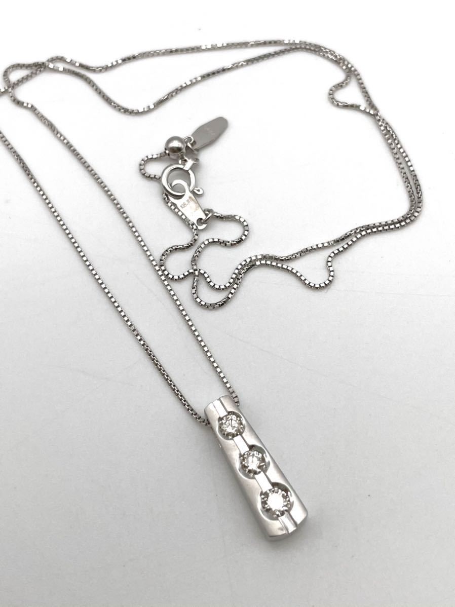 K18WG ダイヤ ネックレス ベネチアンスルーネック拍卖