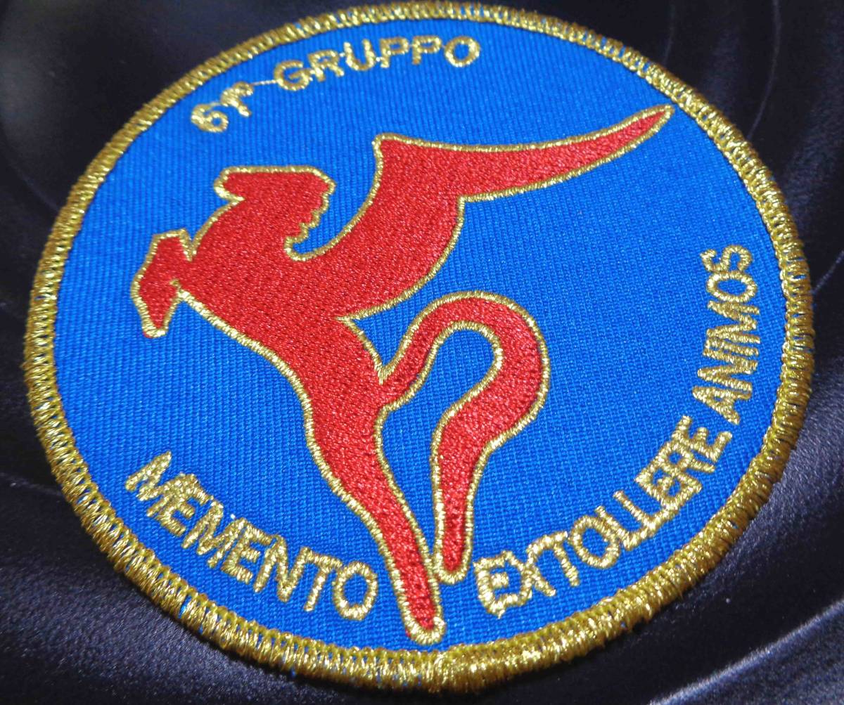 NM空赤(円)金枠◆新品イタリア ITALY61°Stormo Aeronautica Militare Italianaペガサス刺繍ワッペン(パッチ)◎ミリタリー◇サバゲー拍卖