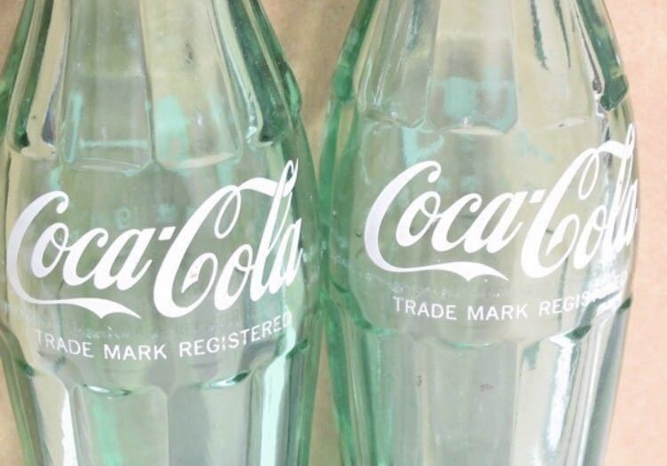 ◆激レア◆ ガラス瓶《洗浄清掃済》「コカ・コーラ Coca-Cola 190ML 空ビン 2本セット」高さ19.7㎝】《昭和レトロ当時もの》展示用に拍卖