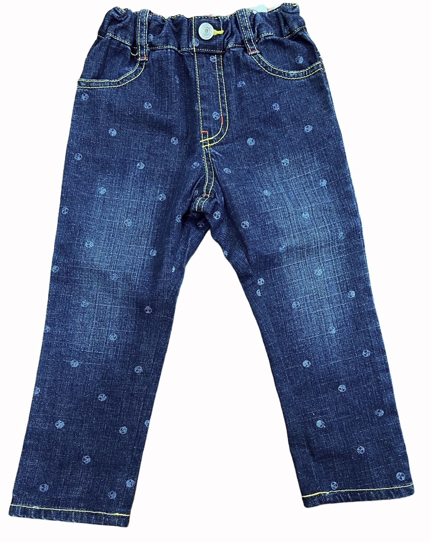 在庫処分 即決★新品タグ付ドンキージョシー Donkey Jossy★ドット柄 デニムパンツ★ベビー 95cm 2-3才 ¥2090拍卖