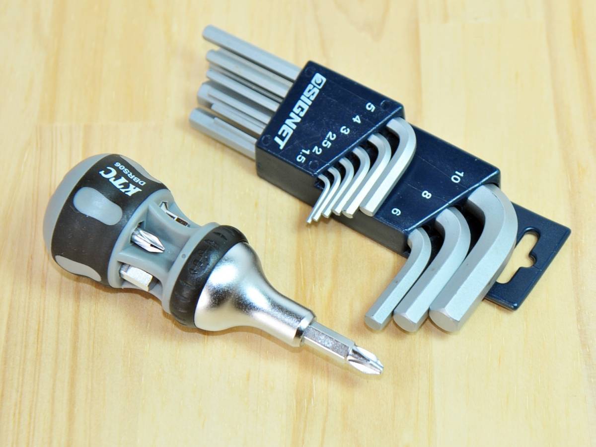 ★SIGNET 9PC 六角レンチ+KTC ラチェットスタッビドライバ DBRS06 セット★シグネット 携帯 車載 工具 六角棒レンチ ドライバーセット♪拍卖