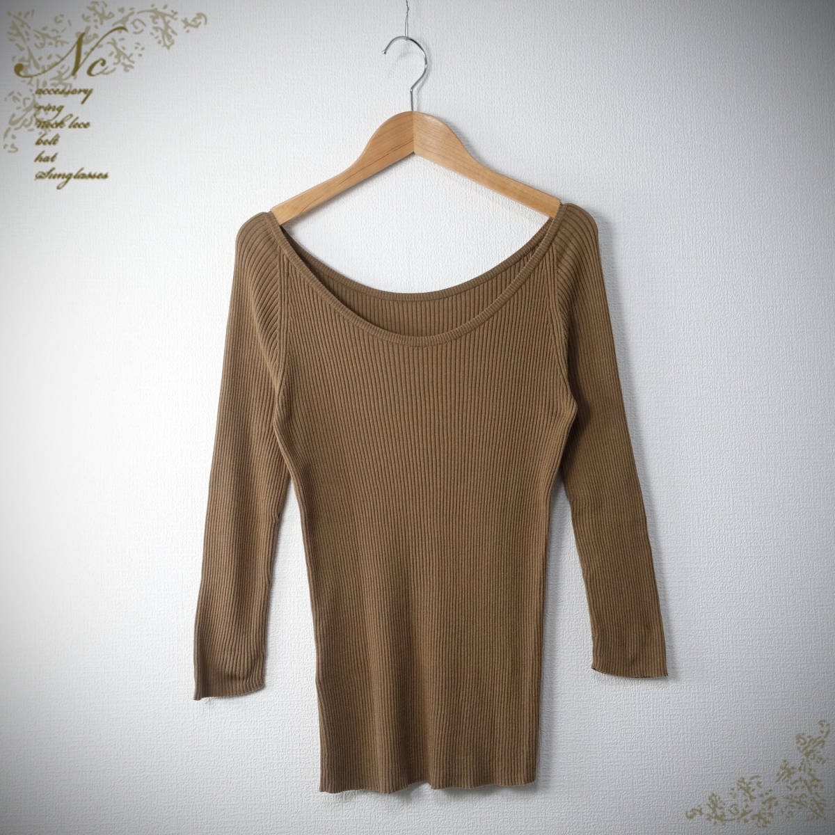 USED*GALERIE VIE/ギャルリーヴィ/s/日本製/tomorrow landカットソー/カーキ拍卖