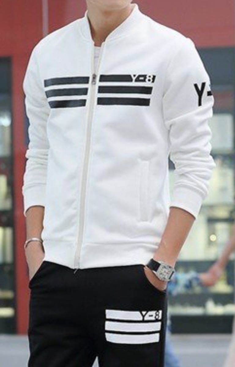 アーバンスタイリッシュ ジャージ上下セット ホワイト×ブラック 4XL拍卖