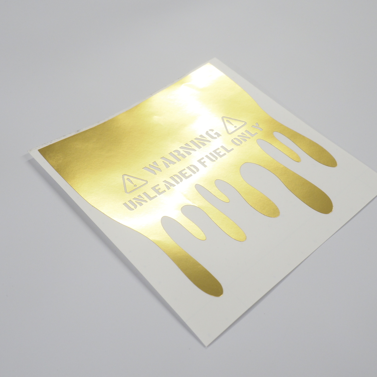 給油口 フューエルステッカー 液だれ マットゴールド アメリカン コーション 艶消し カッティング かっこいい ドリップ拍卖