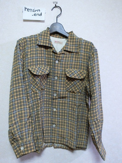 Flat Head シャツ 38 長袖 チェック シルク フラットヘッド拍卖