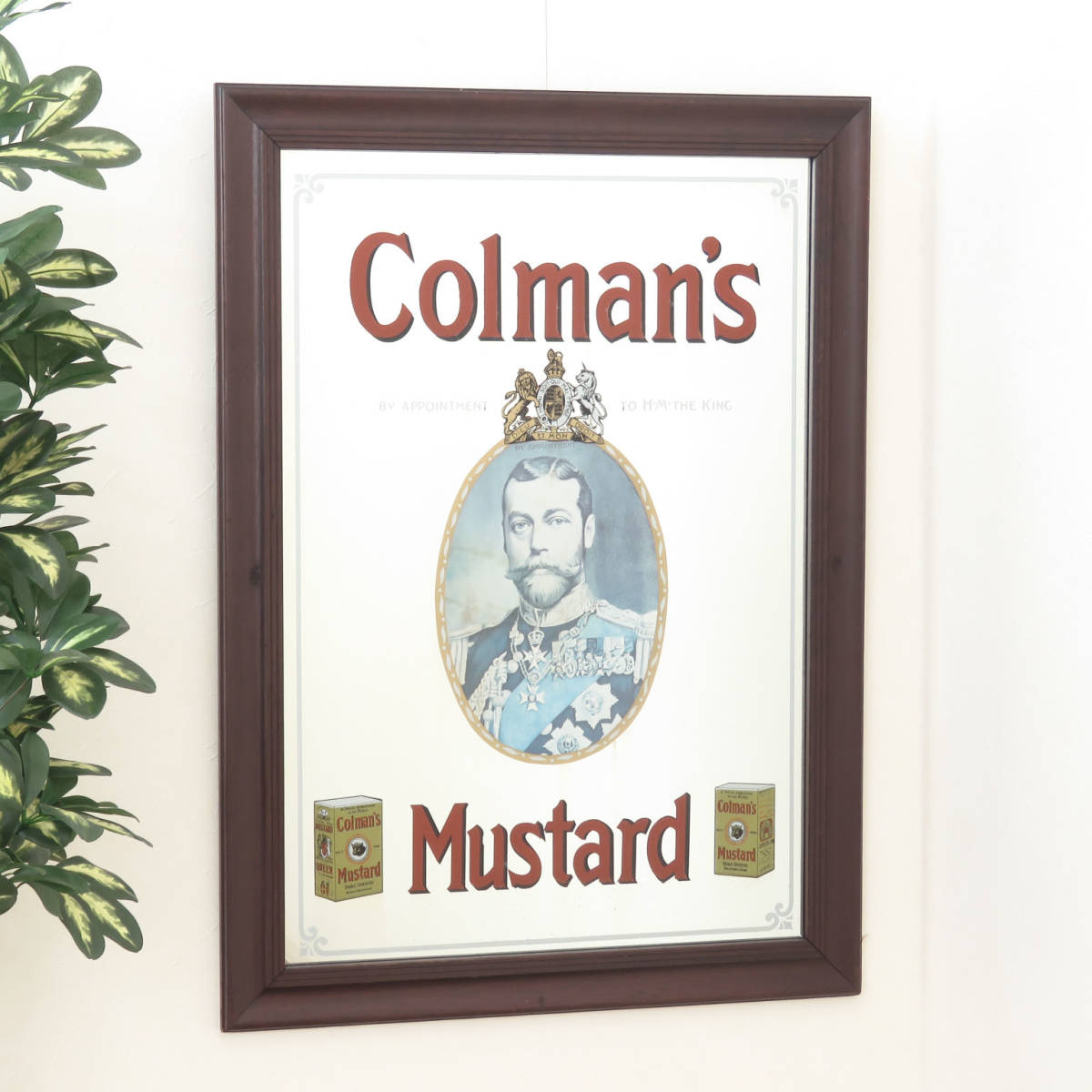 《セール品》ビンテージパブミラー/コールマン マスタード (Colman's Mustard) /壁掛け鏡/店舗什器/ディスプレイ/インテリア雑貨/PM-0138拍卖