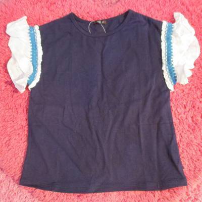 ☆【郵便(クリックポスト)対応】Caldia(カルディア)キッズ 袖モール付きフリルTシャツ 150cm(M)(06-3790-150)拍卖