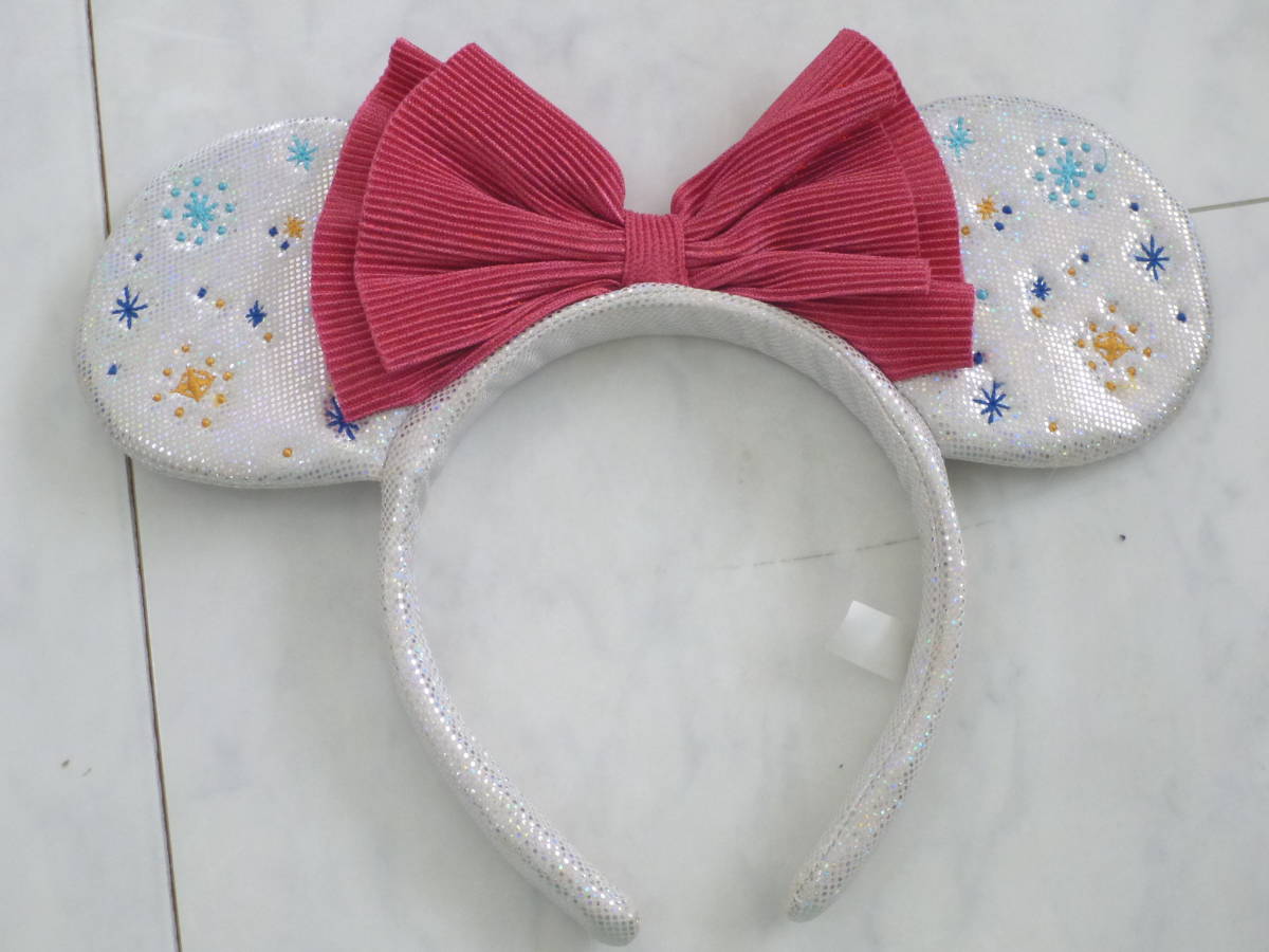 レア 美品 ディズニー ミッキー ミニー カチュウシャ 白×ピンク 25周年 マニア拍卖