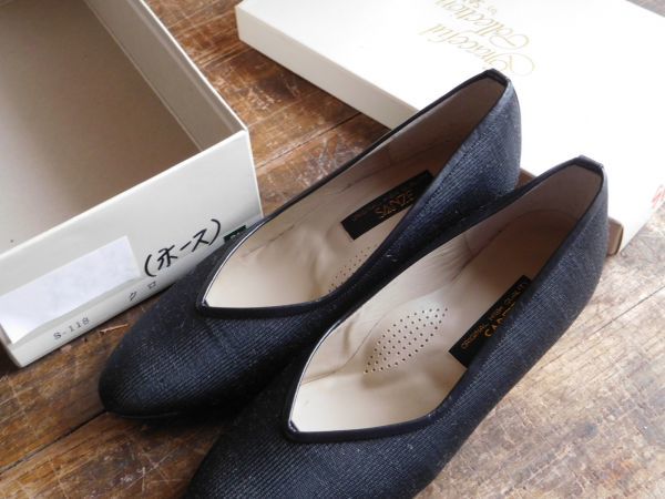 女性靴SAT01 SANZE ホースへアー 24cm 黒パンプス S01 レディース拍卖