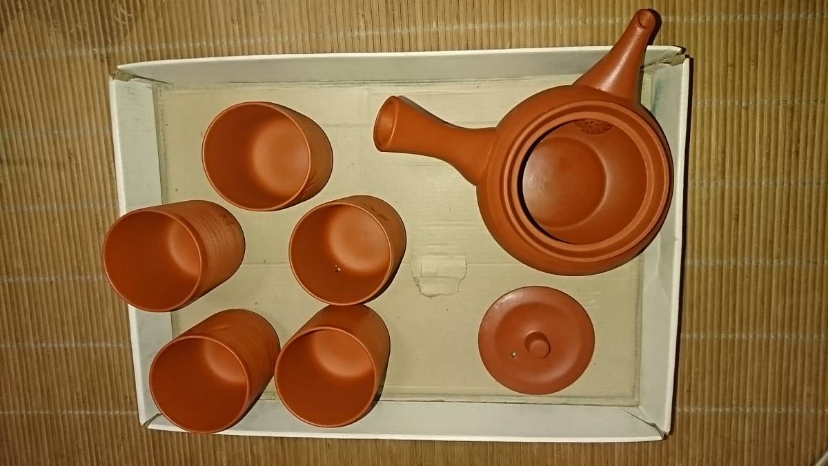 信楽焼? 急須 湯呑 未使用 中古扱い 保管品拍卖